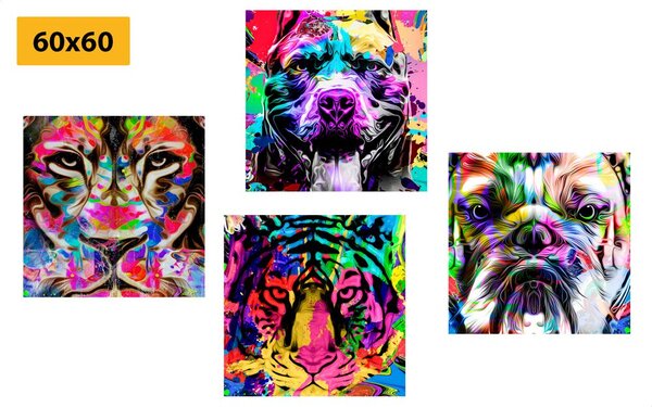 Set tablouri în stilul interesant pop art