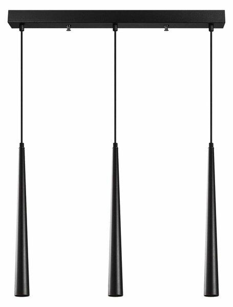 Lustra UZUM 6074, negru, metal, 58x4x45-135 cm