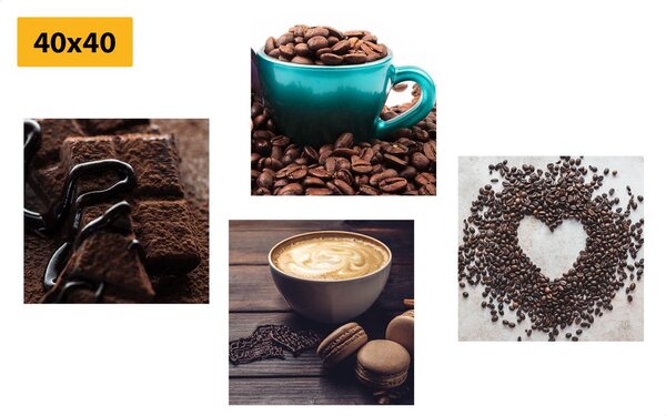 Set tablouri mirosul de cafea bună