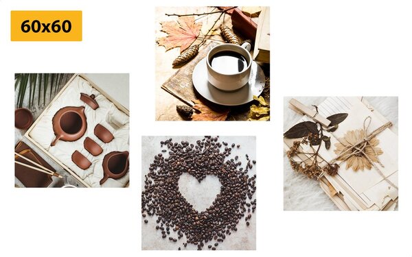 Set tablouri natura moartă de cafea