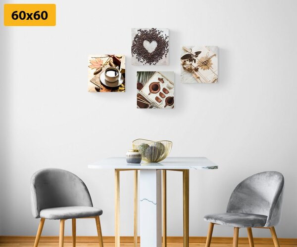 Set tablouri natura moartă de cafea