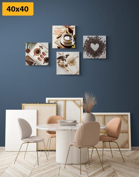 Set tablouri natura moartă de cafea