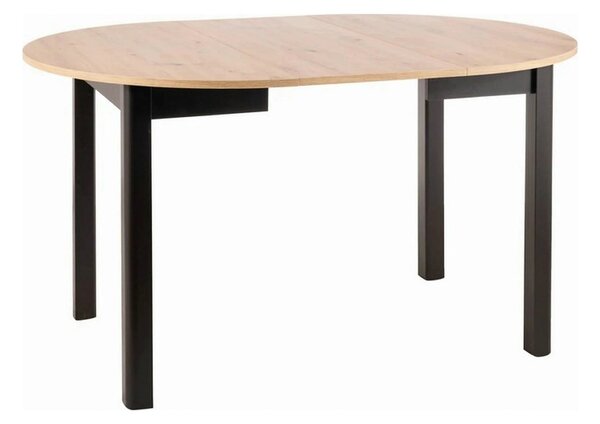 Masa extensibila DANTE, stejar artisan/negru mat, PAL laminat, 102/142