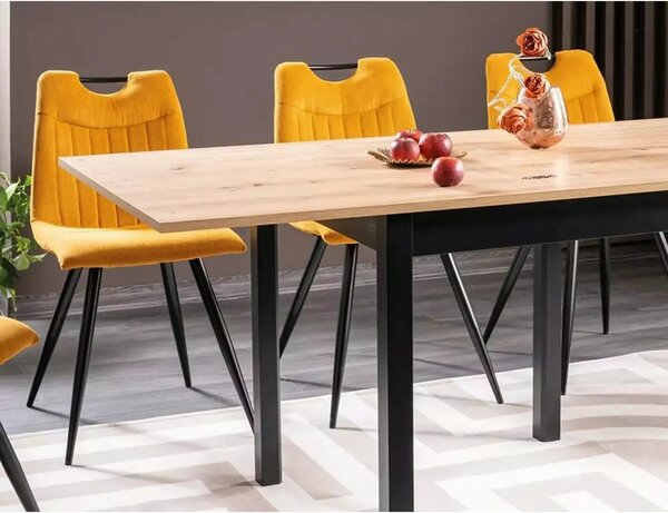 Masa extensibila FLIP, stejar artisan/negru, PAL laminat, 80/160x80x78