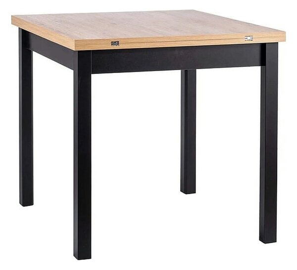 Masa extensibila FLIP, stejar artisan/negru, PAL laminat, 80/160x80x78