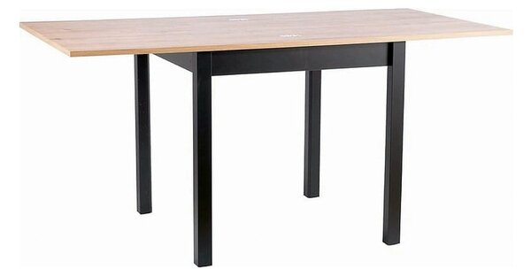 Masa extensibila FLIP, stejar artisan/negru, PAL laminat, 80/160x80x78