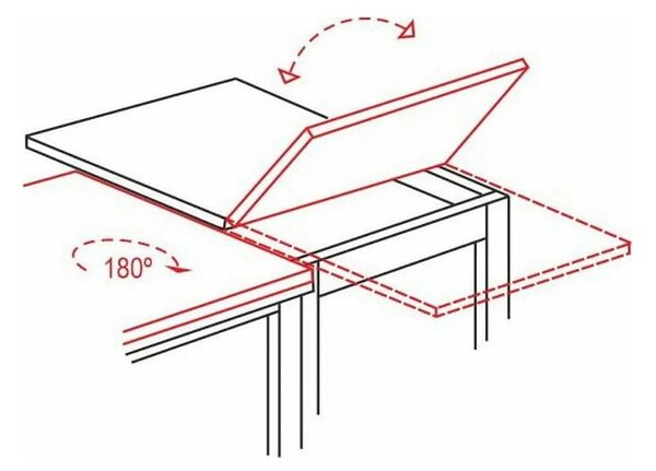 Masa extensibila FLIP, stejar artisan/negru, PAL laminat, 80/160x80x78