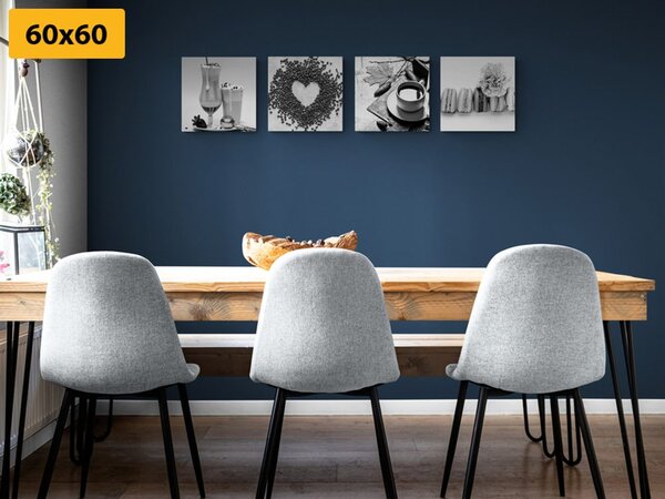 Set tablouri băuturi cu plăcere dulce în design alb-negru