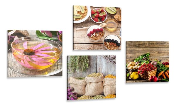 Set tablouri natura moartă delicată pentru bucătărie