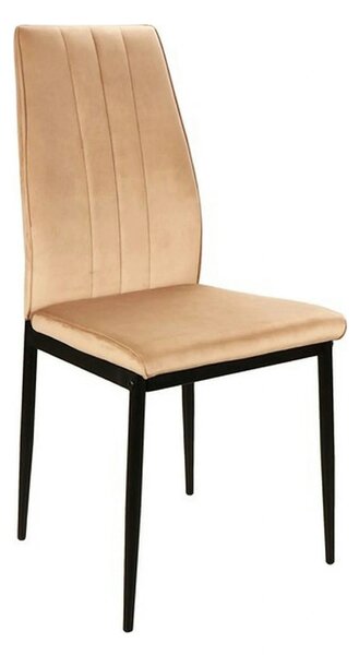 Scaun ATOM, bej/negru, stofa catifelata/metal, 44x39x93 cm
