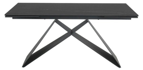 Masa extensibila WESTIN, negru, sticla/metal, 160-240x90x77 cm