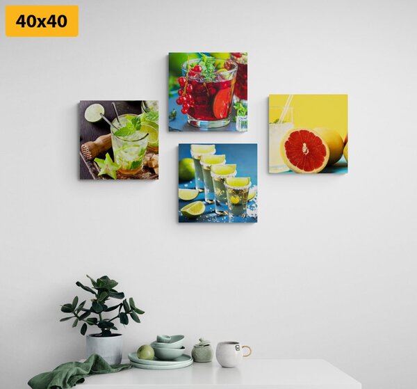 Set tablouri băuturi în culori viu colorate