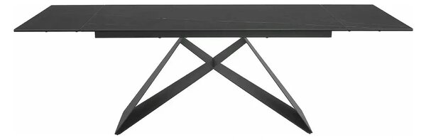Masa extensibila WESTIN, negru, sticla/metal, 160-240x90x77 cm