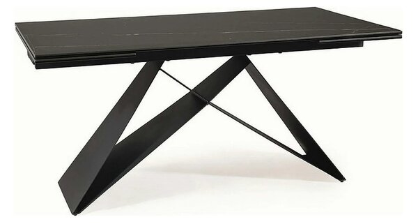 Masa extensibila WESTIN, negru, sticla/metal, 160-240x90x77 cm