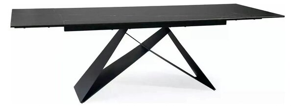 Masa extensibila WESTIN, negru, sticla/metal, 160-240x90x77 cm
