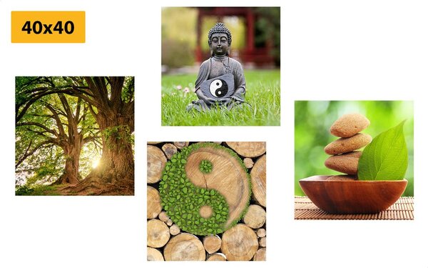 Set tablouri Feng Shui în design verde