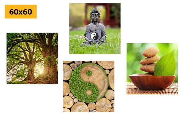 Set tablouri Feng Shui în design verde