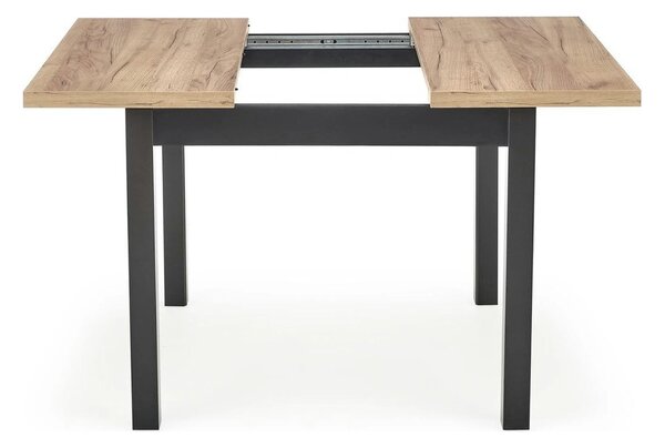 Masa bucatarie extensibila lemn TIAGO, stejar/negru, 90/125x90x77 cm