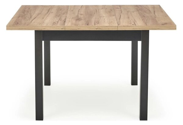 Masa bucatarie extensibila lemn TIAGO, stejar/negru, 90/125x90x77 cm