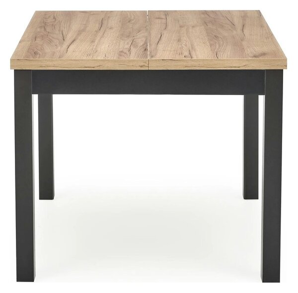 Masa bucatarie extensibila lemn TIAGO, stejar/negru, 90/125x90x77 cm