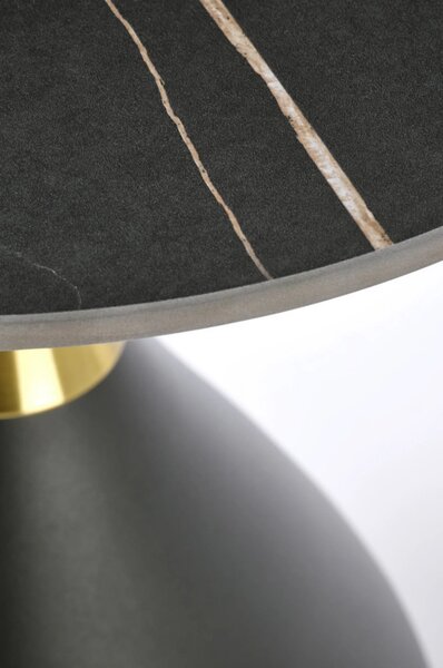 Masuta de cafea metal/ceramica SCALITA, negru cu efect de marmura/auri