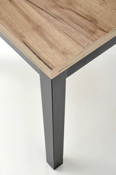 Masa bucatarie extensibila lemn TIAGO, stejar/negru, 90/125x90x77 cm