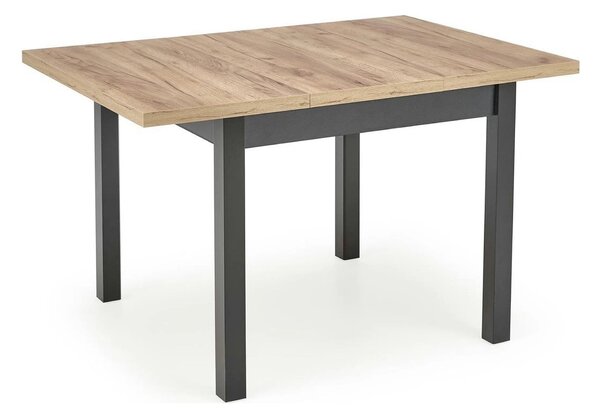 Masa bucatarie extensibila lemn TIAGO, stejar/negru, 90/125x90x77 cm