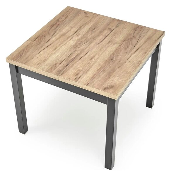 Masa bucatarie extensibila lemn TIAGO, stejar/negru, 90/125x90x77 cm