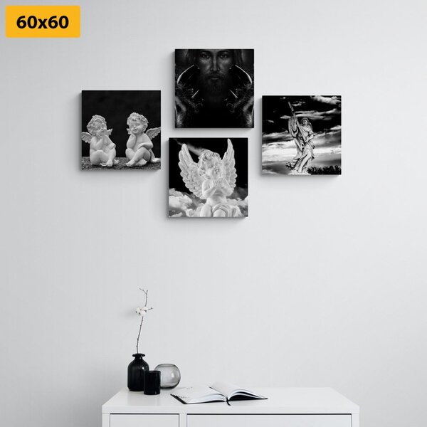Set tablouri bucuria cerească în design alb-negru