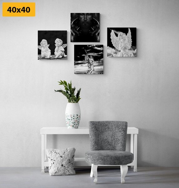 Set tablouri bucuria cerească în design alb-negru