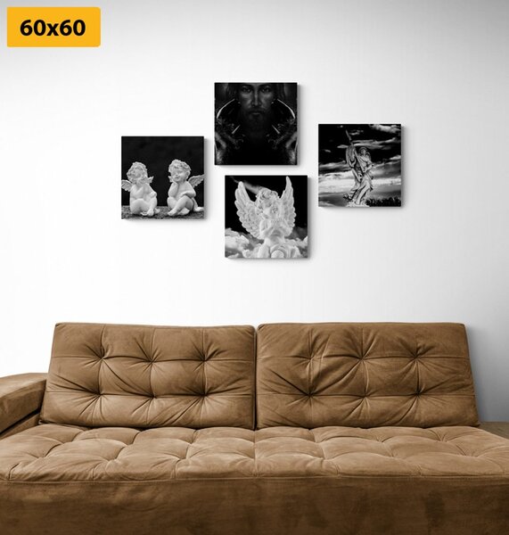 Set tablouri bucuria cerească în design alb-negru