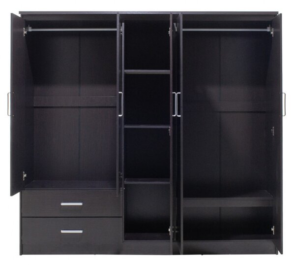 Dulap Olympus Cu 5 Uși Și Sertare + Oglindă Culoare Wenge 198x57x183 cm