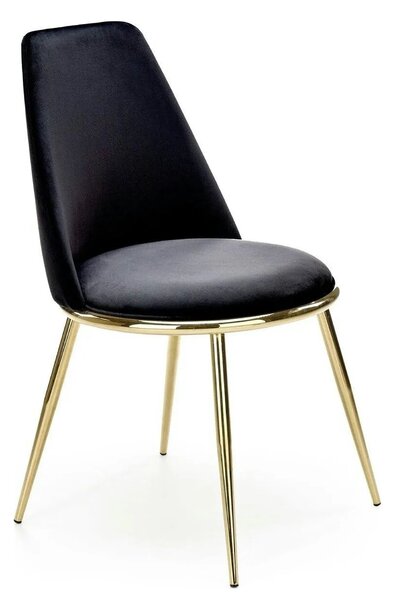 Scaun K460, negru/auriu, stofa catifelata, 49x54x84 cm