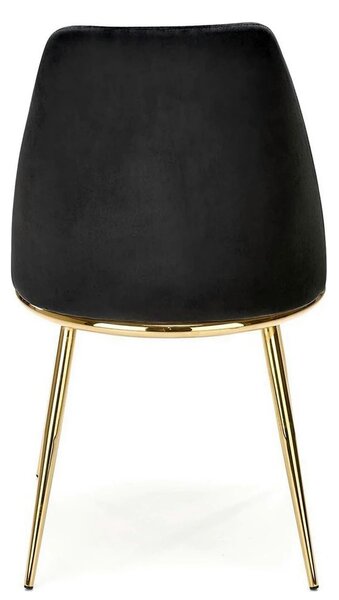 Scaun K460, negru/auriu, stofa catifelata, 49x54x84 cm