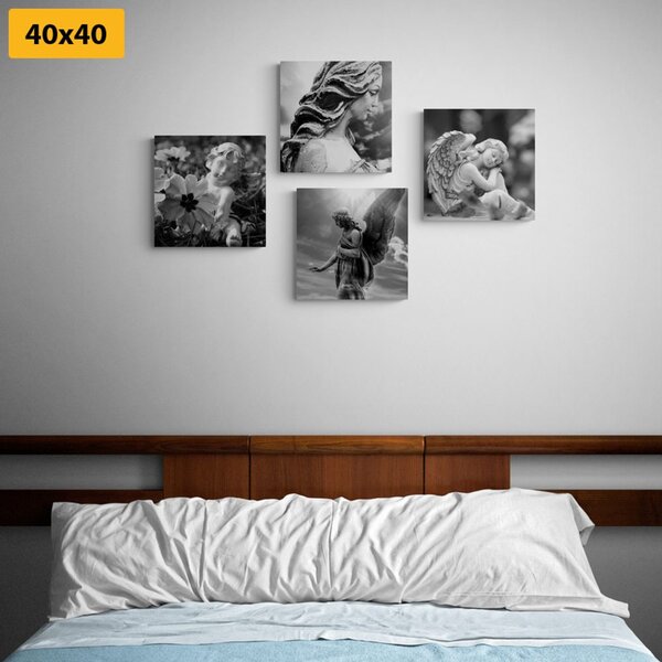 Set tablouri armonia cerească în design alb-negru