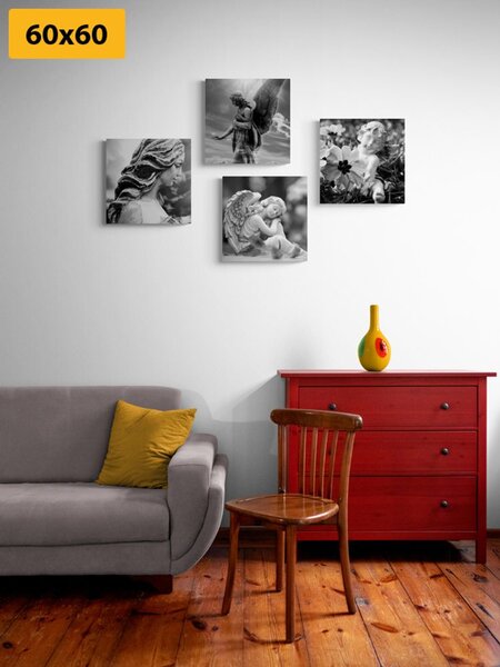 Set tablouri armonia cerească în design alb-negru