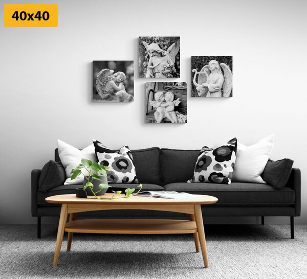 Set tablouri pace cerească în design alb-negru