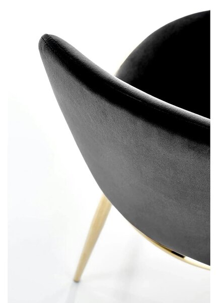 Scaun K460, negru/auriu, stofa catifelata, 49x54x84 cm