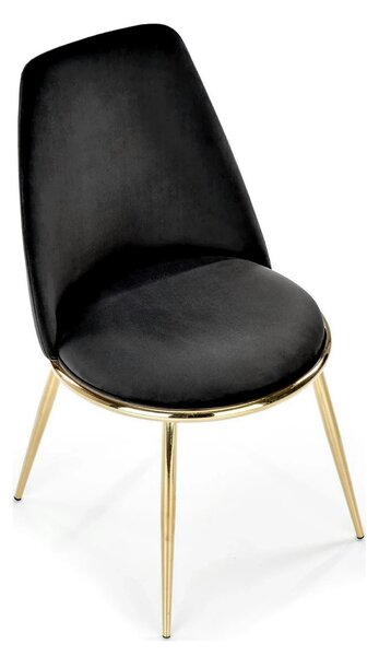 Scaun K460, negru/auriu, stofa catifelata, 49x54x84 cm