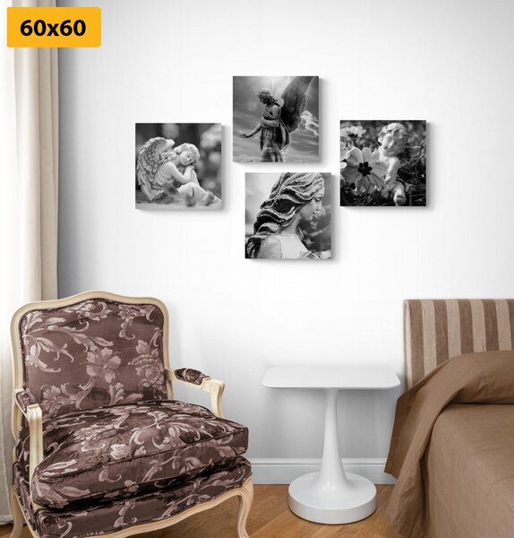 Set tablouri armonia cerească în design alb-negru