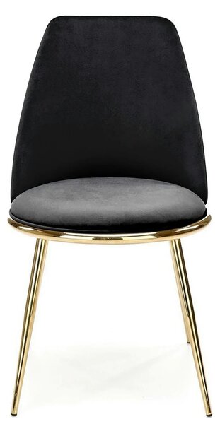 Scaun K460, negru/auriu, stofa catifelata, 49x54x84 cm