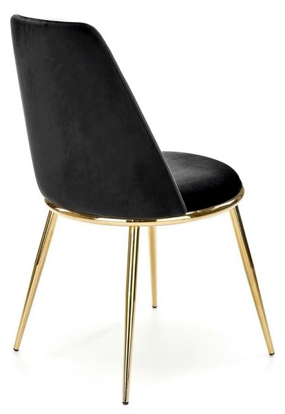 Scaun K460, negru/auriu, stofa catifelata, 49x54x84 cm