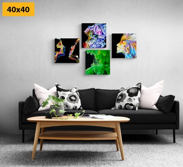 Set tablouri abstracția viu colorată