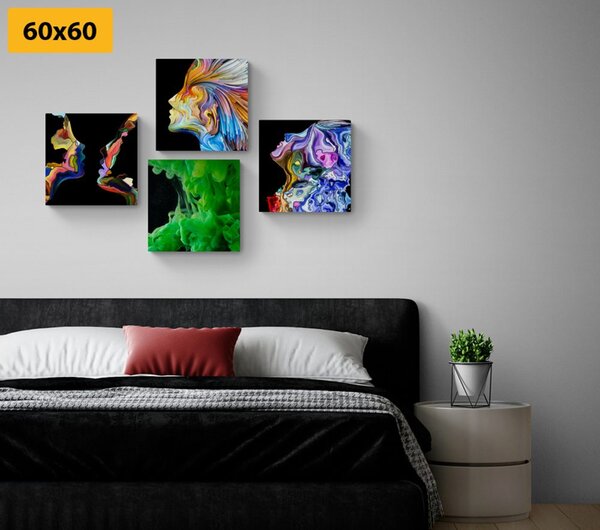 Set tablouri abstracția viu colorată