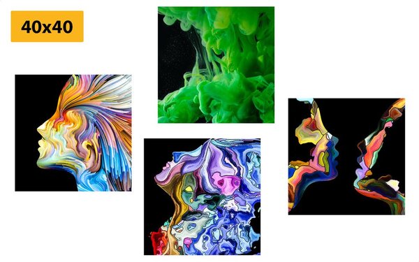 Set tablouri abstracția viu colorată