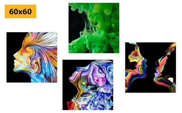 Set tablouri abstracția viu colorată