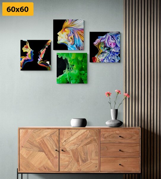 Set tablouri abstracția viu colorată
