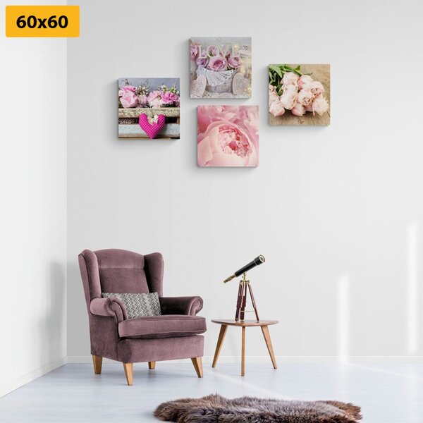 Set tablouri flori în stilul vintage