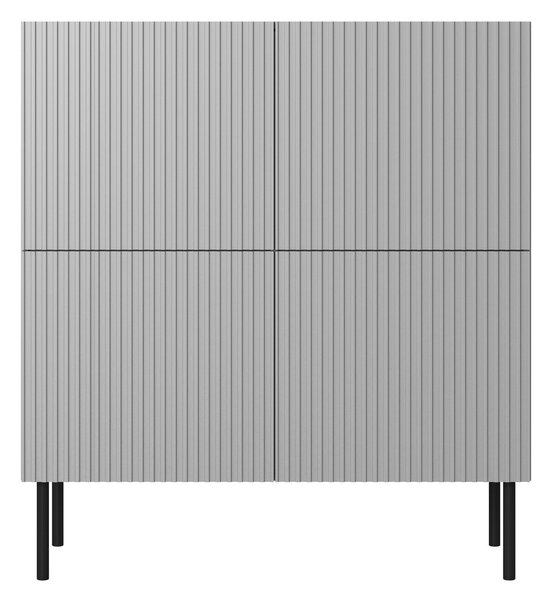 Comoda ASENSIO, gri mat/negru, PAL laminat, 100x42x110 cm