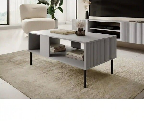 Masuta ASENSIO, gri mat/negru, PAL laminat, 100X60X48 cm